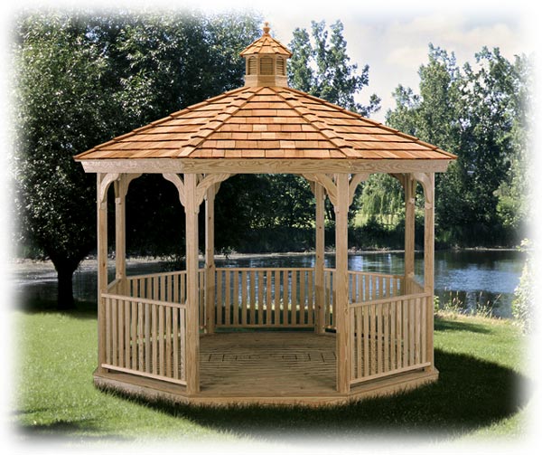 wood octagon pergola elegant